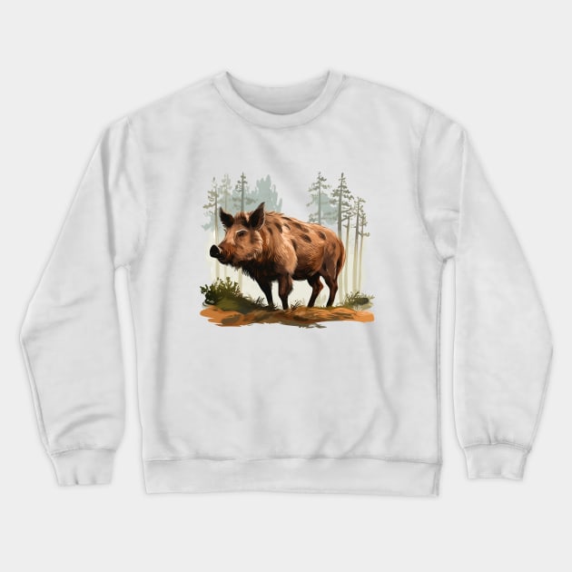 Wild Boar Crewneck Sweatshirt by zooleisurelife